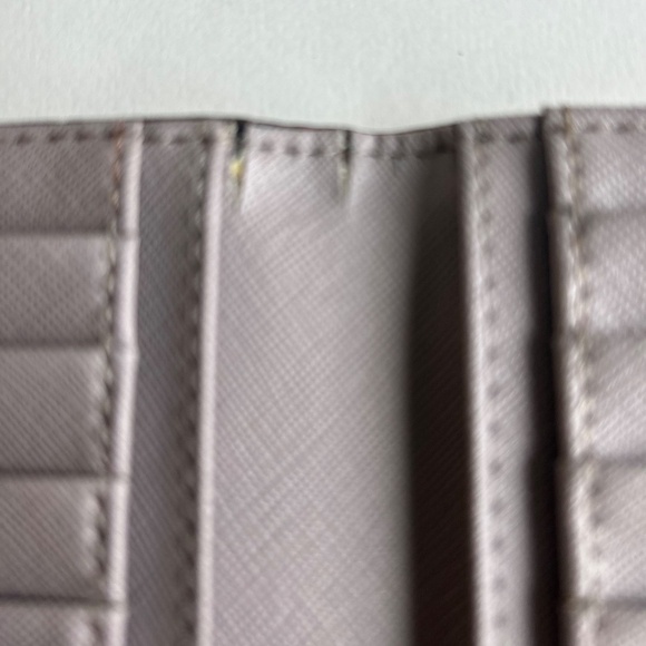 Kate Spade Grey Gold Crossgrain Leather Wallet - Picture 9 of 13